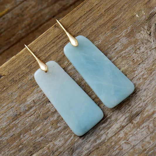 Natural Stone Geometric Shape Earrings - Tredona LLC