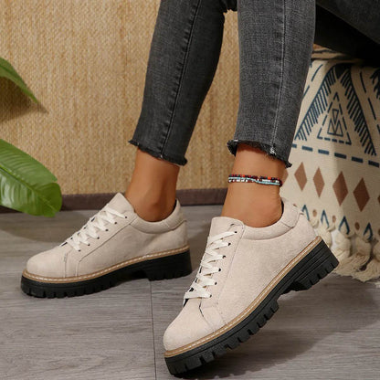Lace Up Round Toe Platform Sneakers - Tredona LLC