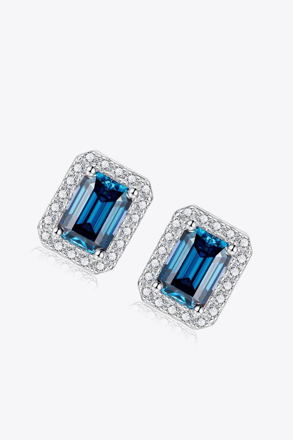 2 Carat Moissanite Stud Earrings in Indigo - Tredona LLC