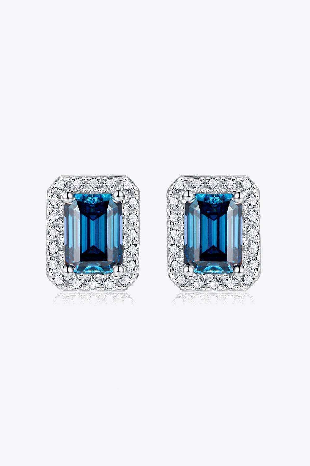 2 Carat Moissanite Stud Earrings in Indigo - Tredona LLC
