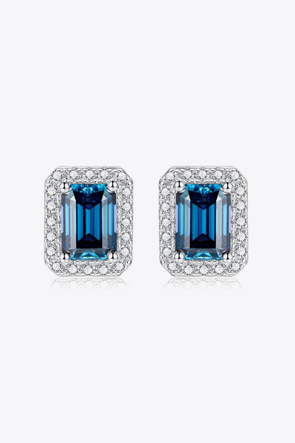 2 Carat Moissanite Stud Earrings in Indigo - Tredona LLC