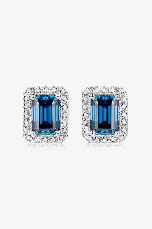 2 Carat Moissanite Stud Earrings in Indigo - Tredona LLC