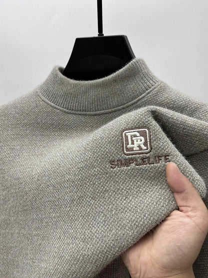 Men's Plus Size Ribbed Hem Long Sleeve Sweater - Tredona LLC