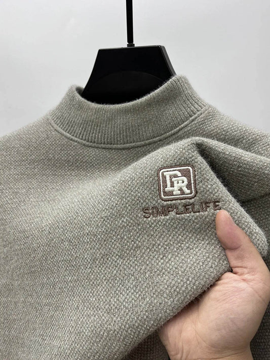 Men's Plus Size Ribbed Hem Long Sleeve Sweater - Tredona LLC
