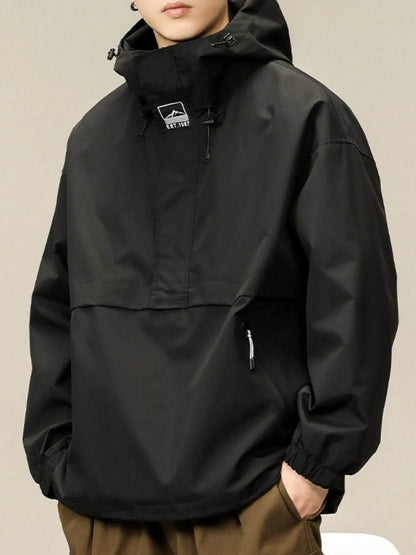 Men's Plus Size Long Sleeve Hooded Jacket - Tredona LLC