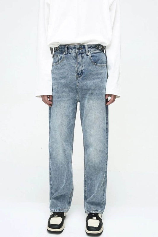 Men's Washed Straight-Leg Jeans - Tredona LLC