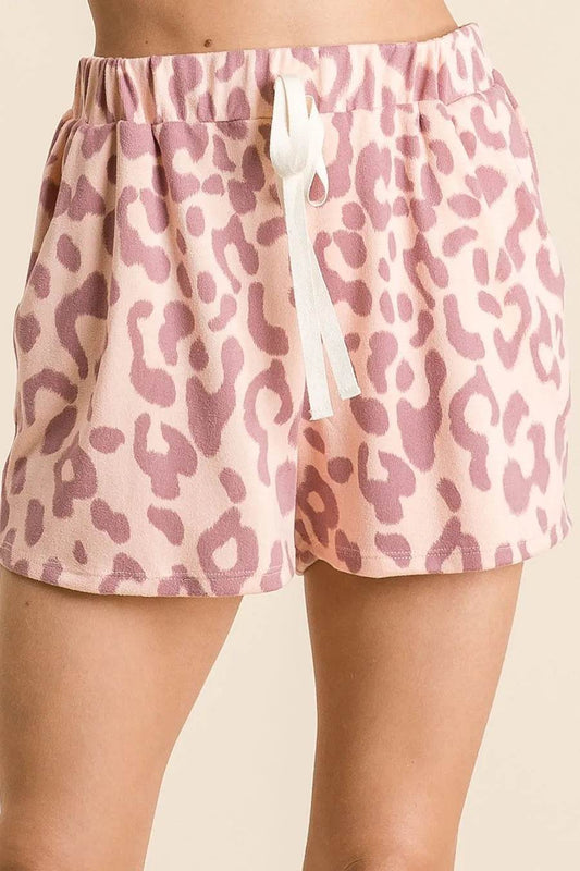 BiBi Leopard Shorts with Twill Tape Drawstring - Tredona LLC