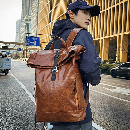 Backpack Men's Backpack Large Capacity Computer Bag Waterproof Solid Color Women's Travel - Tredona LLC