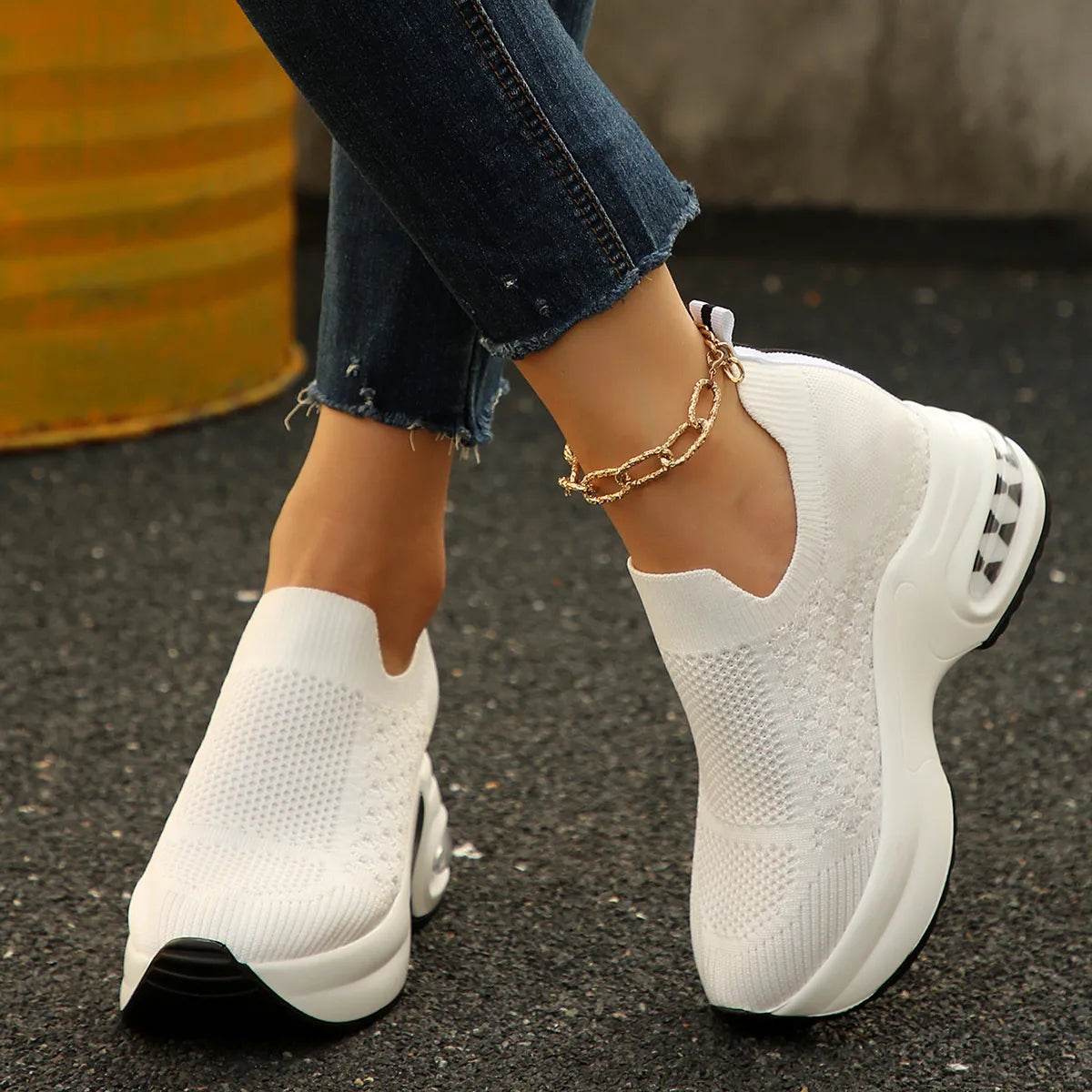 Breathable Mesh Platform Sneakers - Tredona LLC