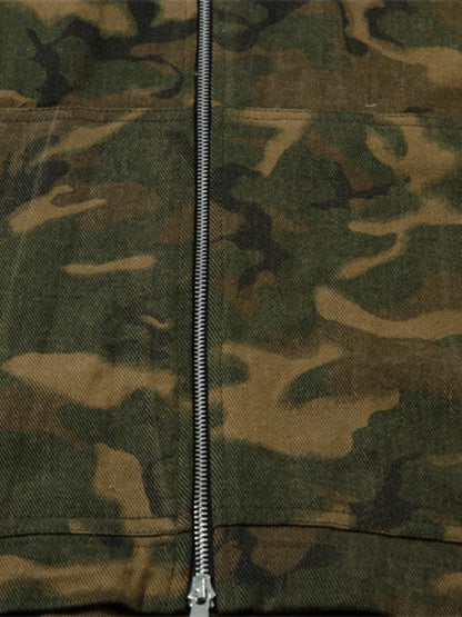 Men's Camouflage Zip Up Hooded Windbreaker Jacket - Tredona LLC