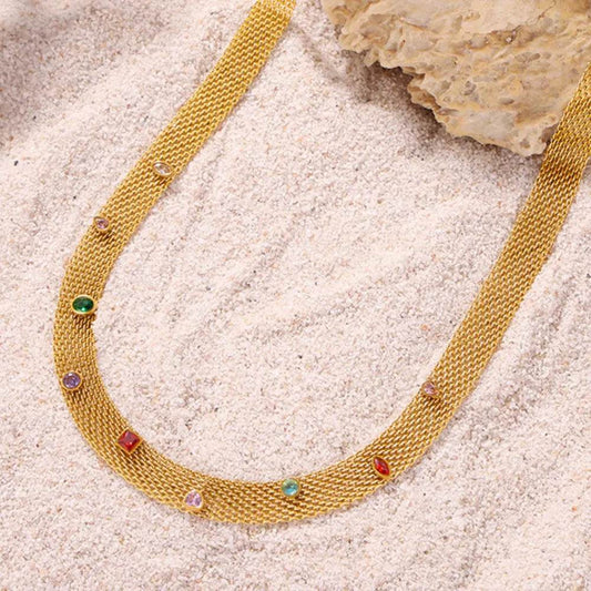 Titanium Steel Zircon Necklace - Tredona LLC