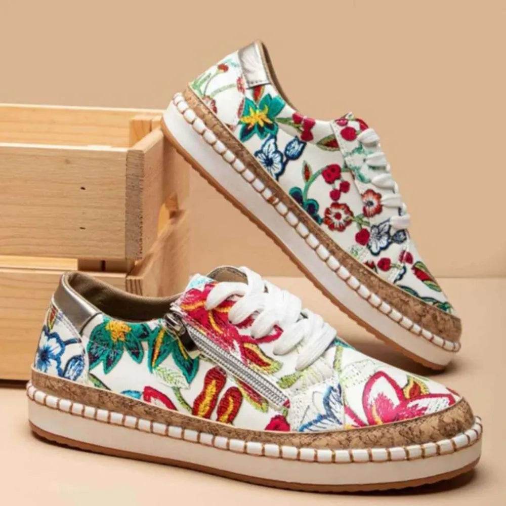 PU Leather Round Toe Flats Sneakers - Tredona LLC