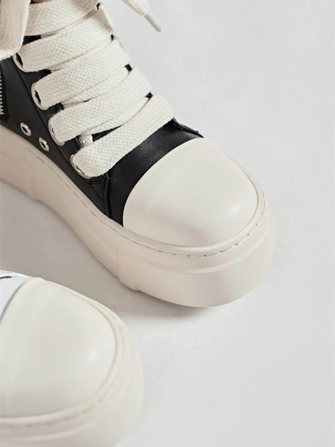 Platform Lace Up Contrast Sneakers - Tredona LLC
