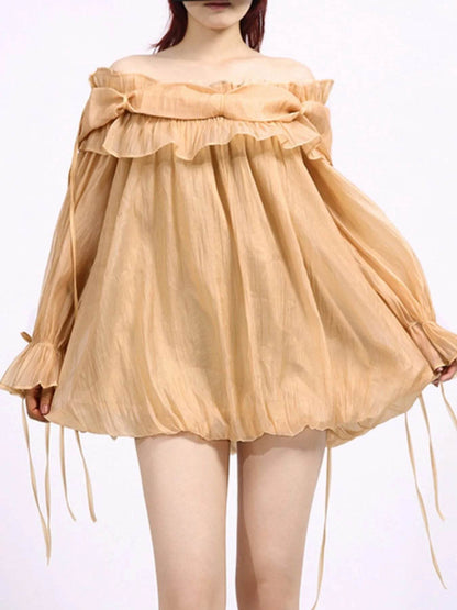 Ruffled Off-Shoulder Flounce Sleeve Blouse - Tredona LLC