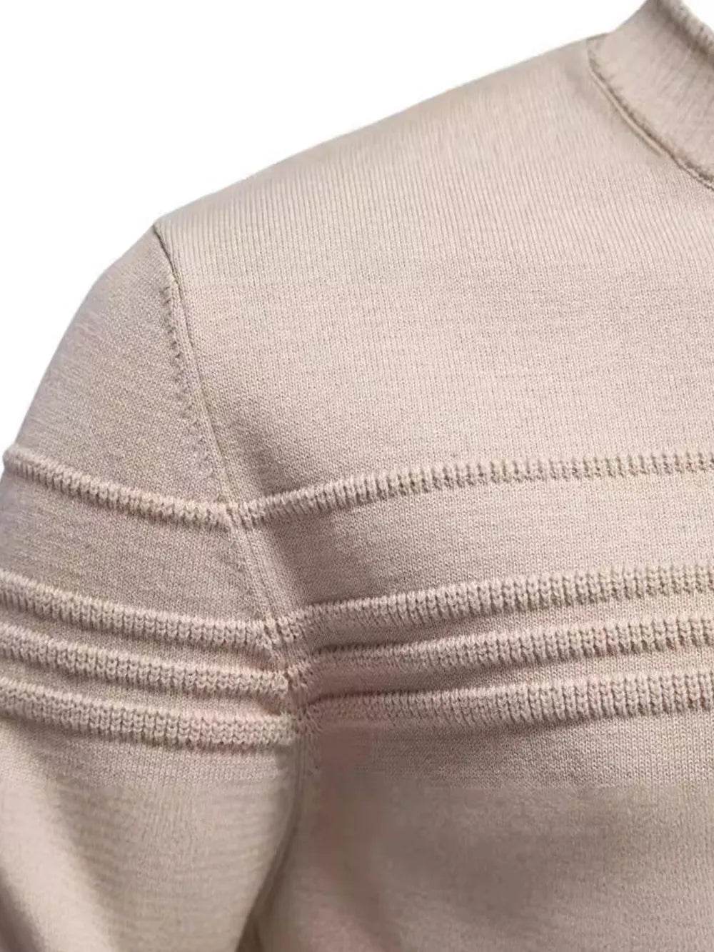 Men's Round Neck Striped Sweater - Tredona LLC