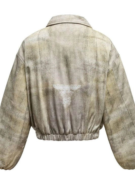Men's Distressed Paint Splatter Zip Up Jacket - Tredona LLC