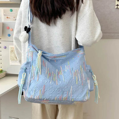 Contrast Texture Shoulder Bag - Tredona LLC