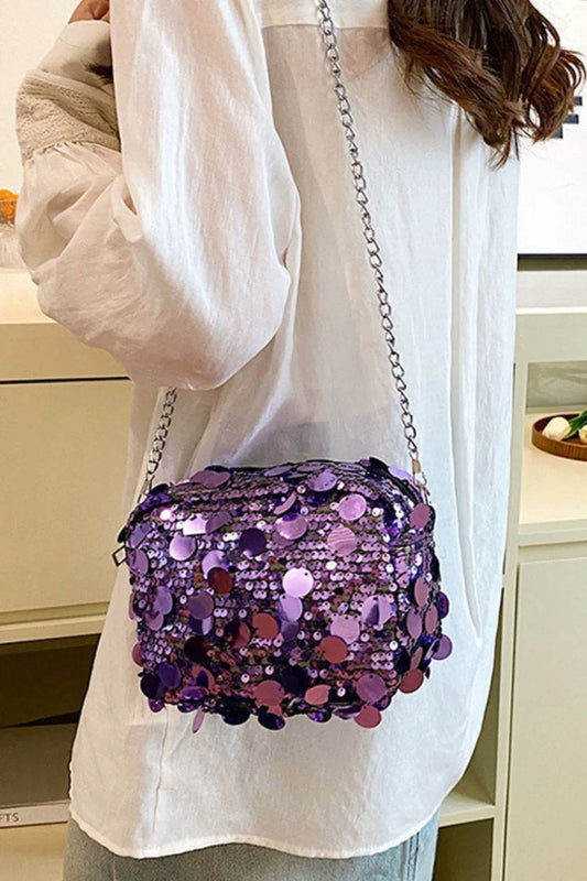 Sequin Chain Shoulder Bag - Tredona LLC