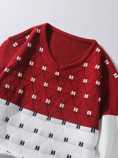 Men's V-Neck Long Sleeve Sweater - Tredona LLC