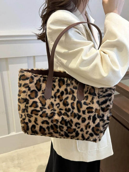 Leopard Fluff Tote Bag - Tredona LLC