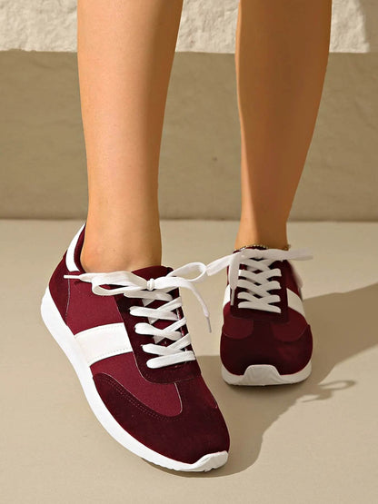 Round Toe Lace Up Sneakers - Tredona LLC