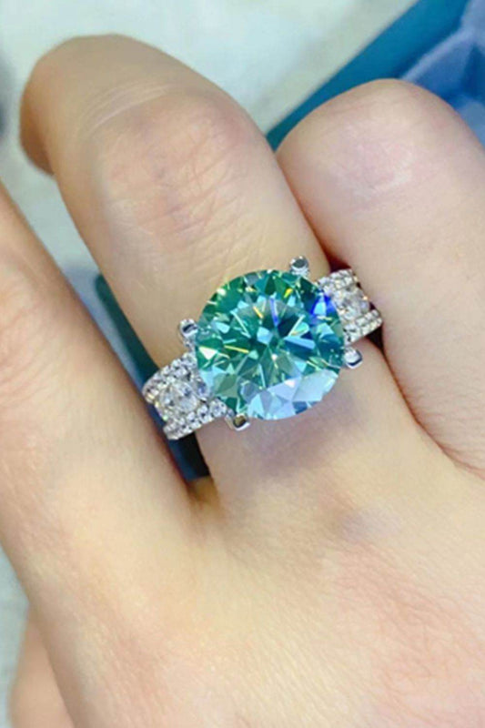 5 Carat Moissanite 4-Prong Wide Band Ring - Tredona LLC