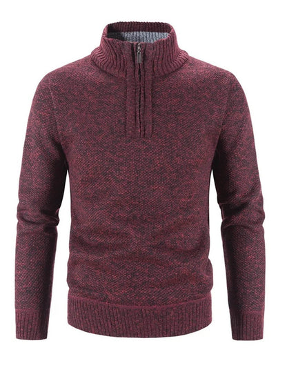 Men's Plus Size Quarter Zip Long Sleeve Sweater - Tredona LLC