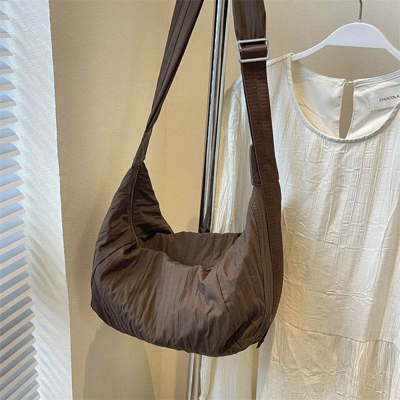 Pleated Dumpling Crossbody Bag - Tredona LLC