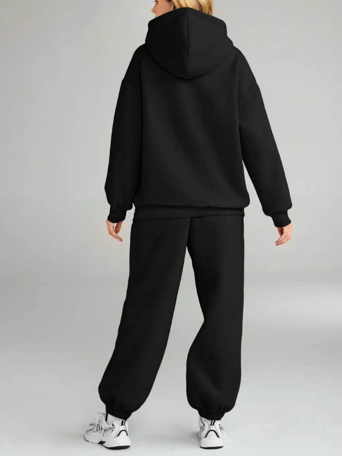 Full Size Kangaroo Pocket Hoodie and Joggers Set Plus Size - Tredona LLC