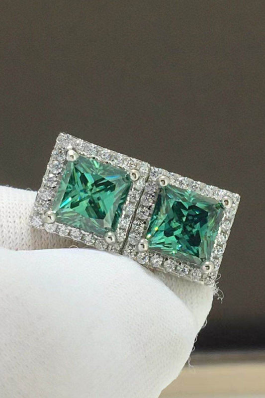 2 Carat Moissanite Square Stud Earrings - Tredona LLC