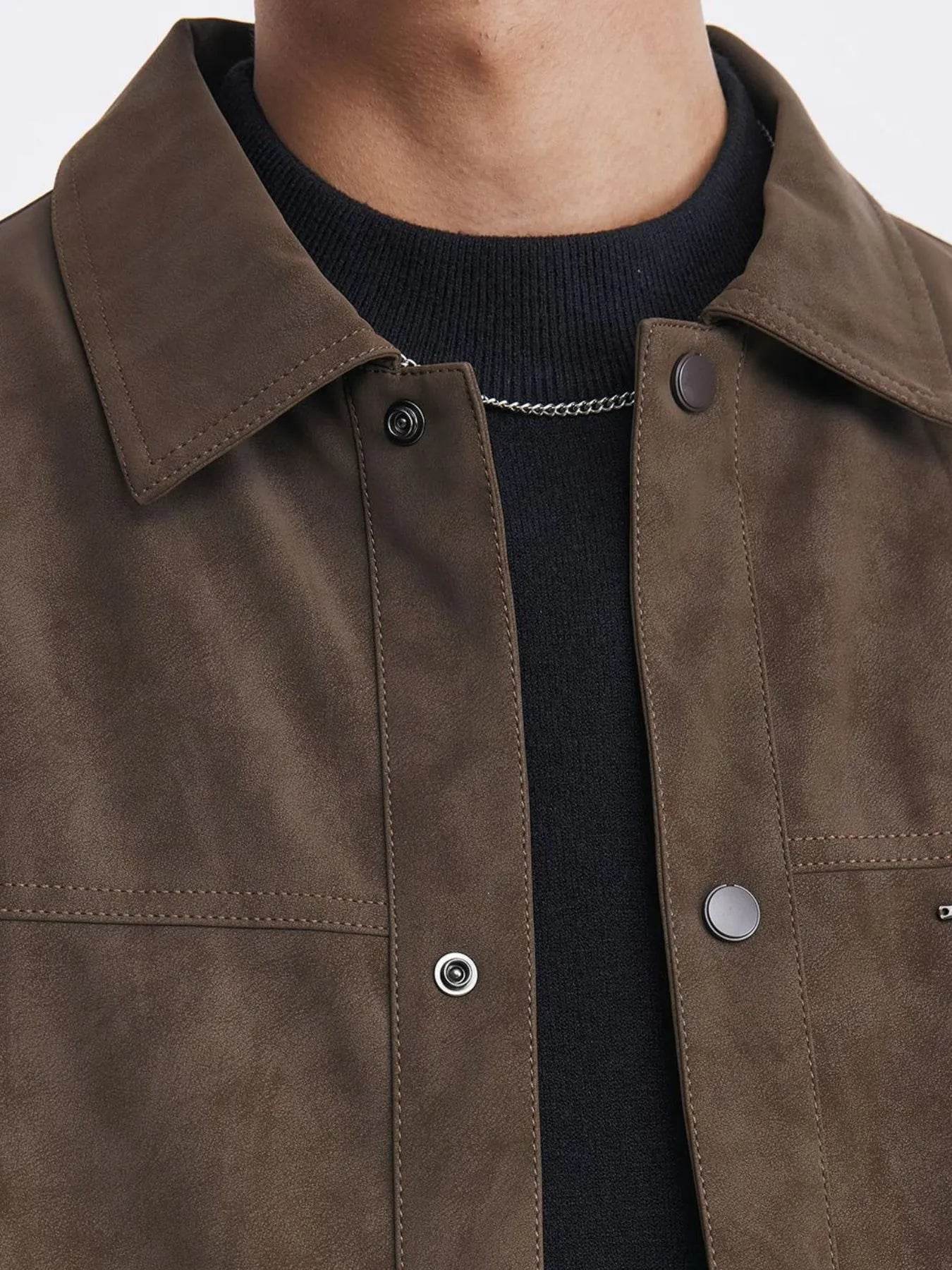 Men's Plus Size Button Up Long Sleeve Jacket - Tredona LLC