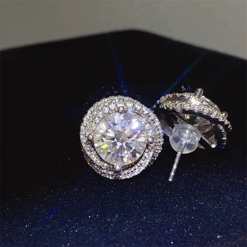 6 Carat Moissanite 925 Sterling Silver Earrings - Tredona LLC