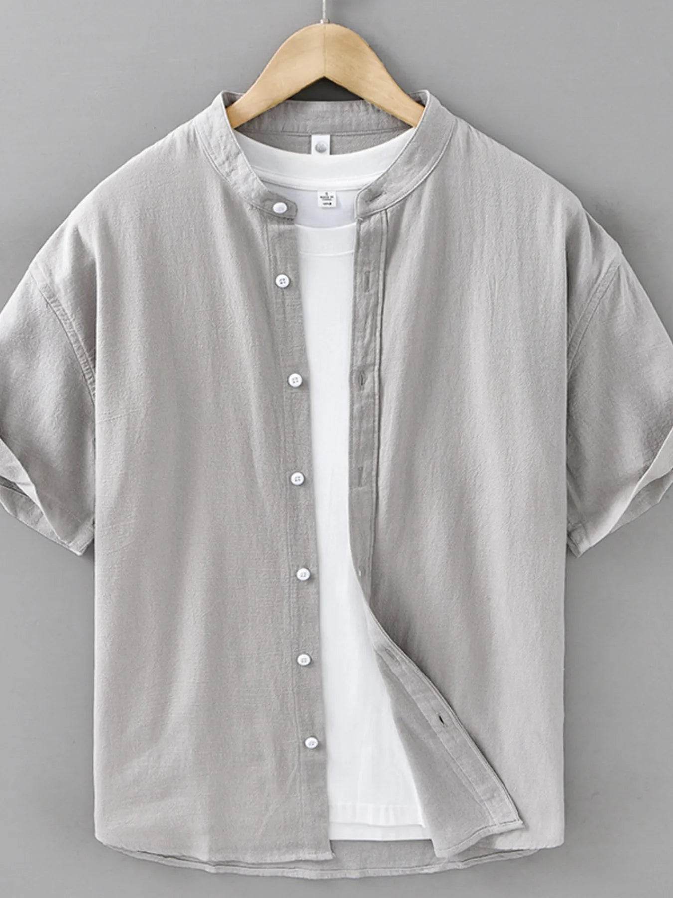 Men's Plus Size Button Up Short Sleeve Shirt - Tredona LLC