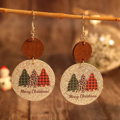 PU Leather Christmas Tree Earrings - Tredona LLC