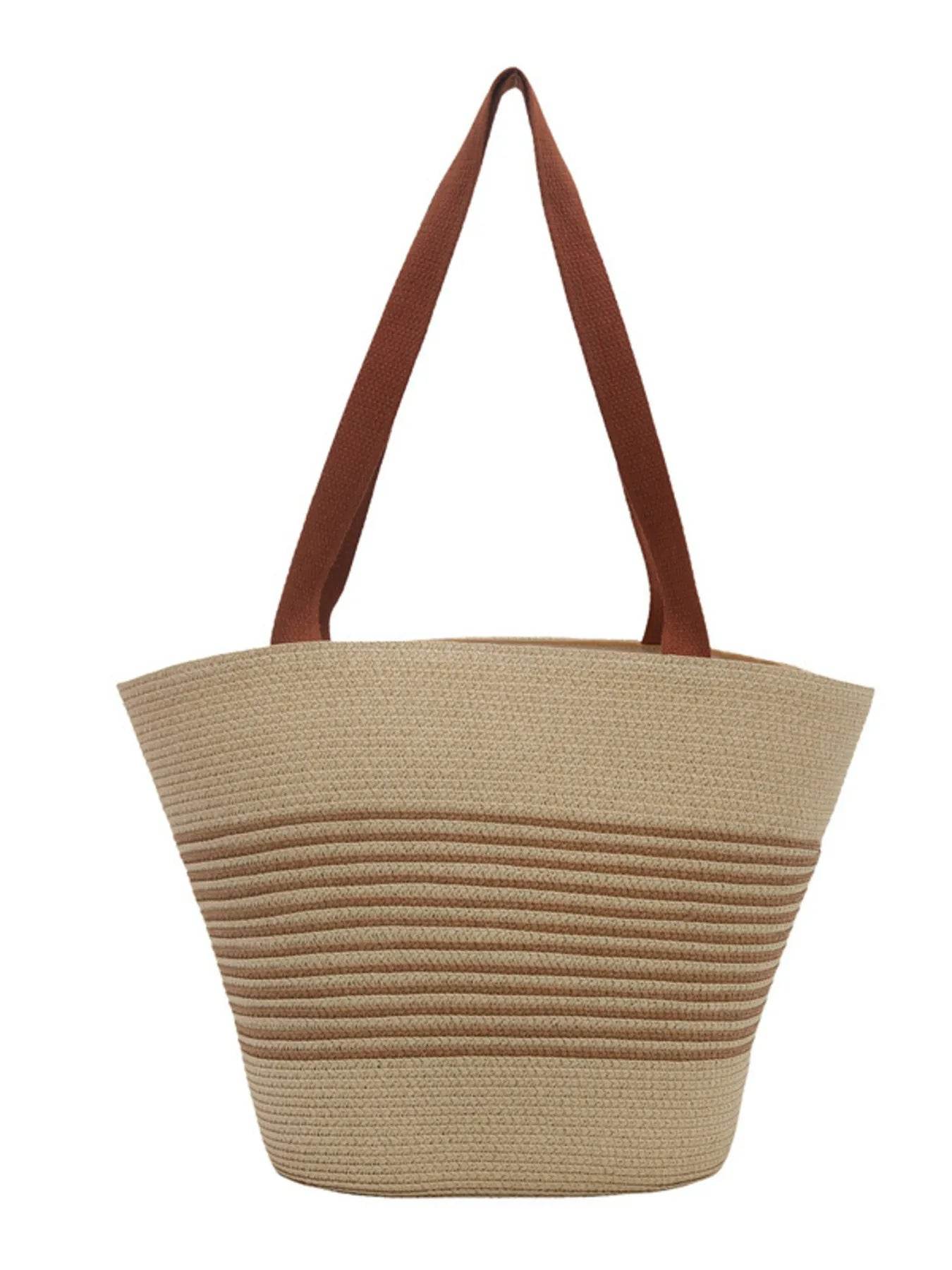 Striped Woven Tote Bag - Tredona LLC