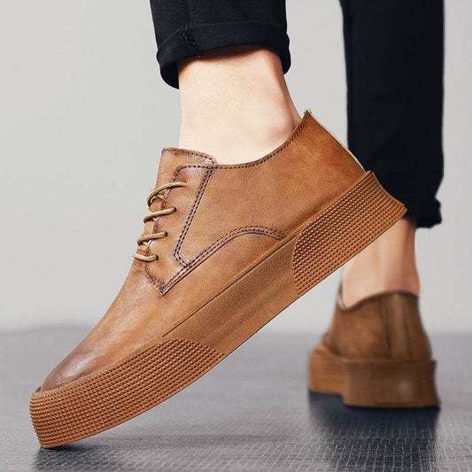 Lace-up Platform Korean Casual Shoes Retro Men's Shoes Board Shoes - Tredona LLC