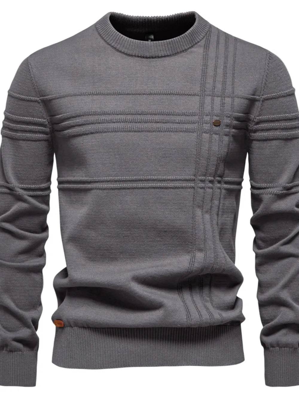 Men's Round Neck Striped Sweater - Tredona LLC