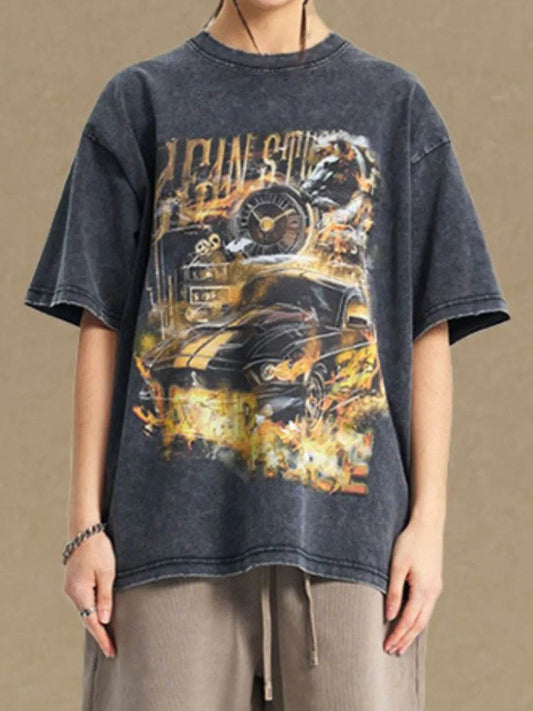Men's Graphic Round Neck Half Sleeve T-Shirt - Tredona LLC
