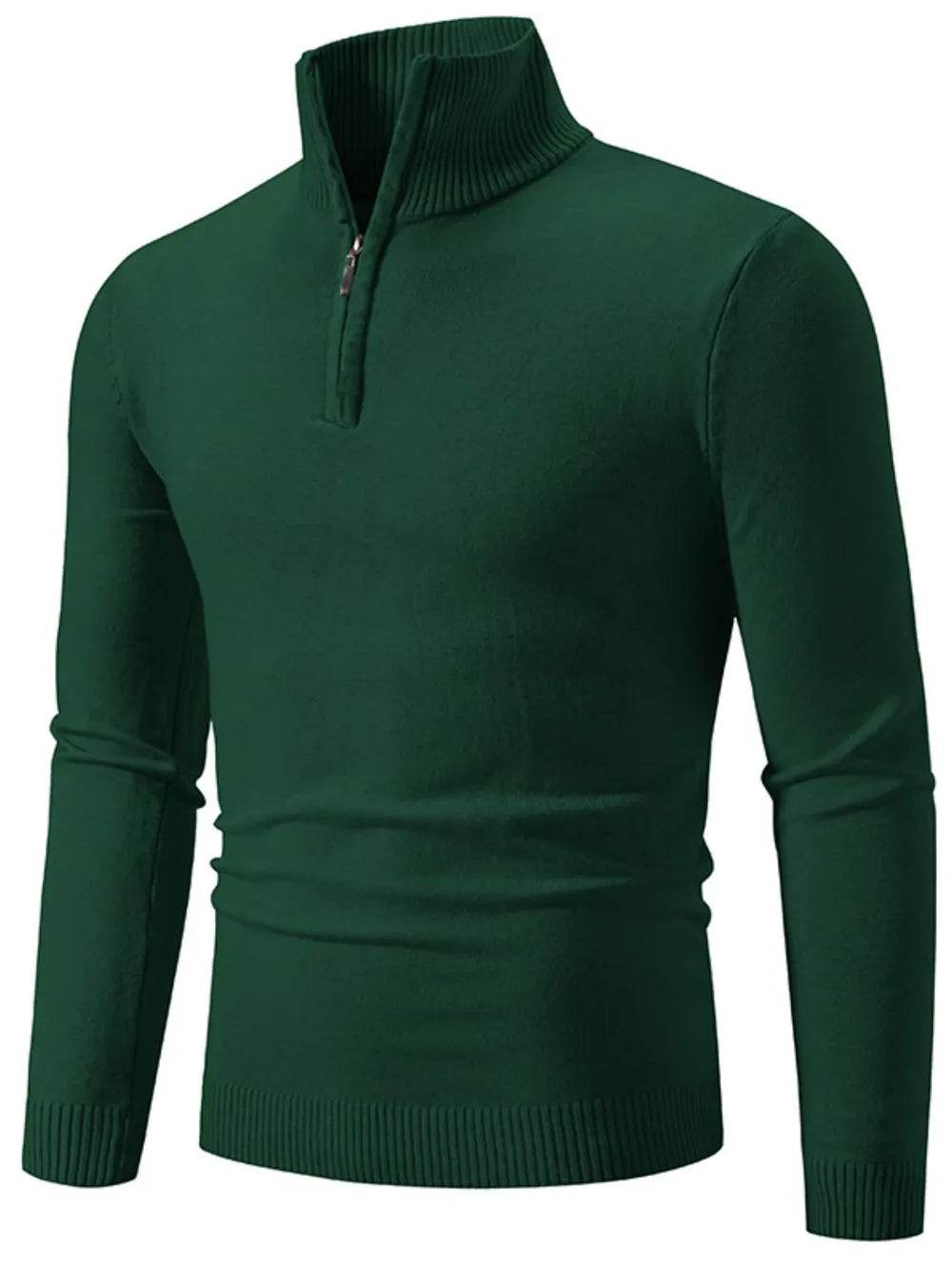 Men's Plus Size Quarter Zip Long Sleeve Sweater - Tredona LLC