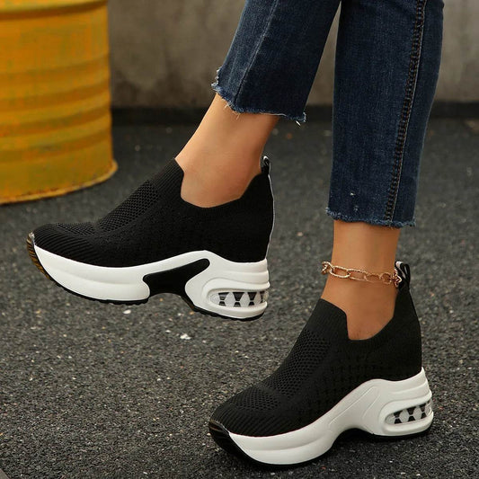 Breathable Mesh Platform Sneakers - Tredona LLC