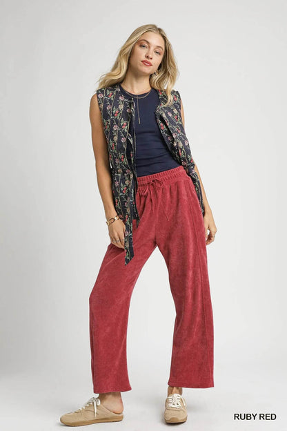 Umgee Drawstring Wide Leg Pants - Tredona LLC