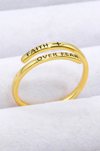 FAITH OVER FEAR Bypass Ring - Tredona LLC