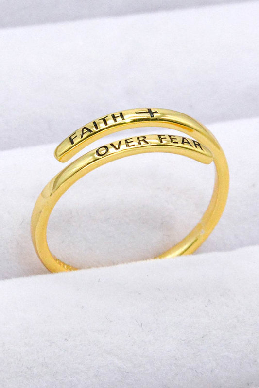 FAITH OVER FEAR Bypass Ring - Tredona LLC