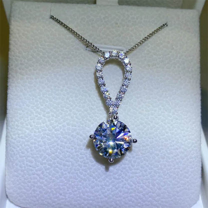 5 Carat Moissanite 925 Sterling Silver Teardrop Necklace - Tredona LLC