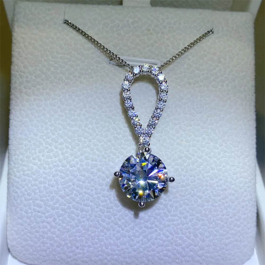 5 Carat Moissanite 925 Sterling Silver Teardrop Necklace - Tredona LLC