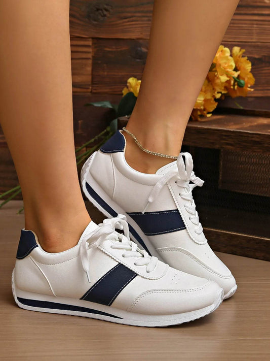 Round Toe Lace Up Sneakers - Tredona LLC