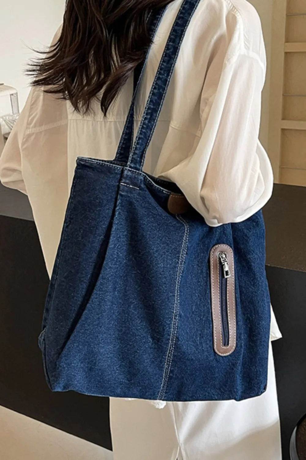 Medium Denim Tote Bag - Tredona LLC
