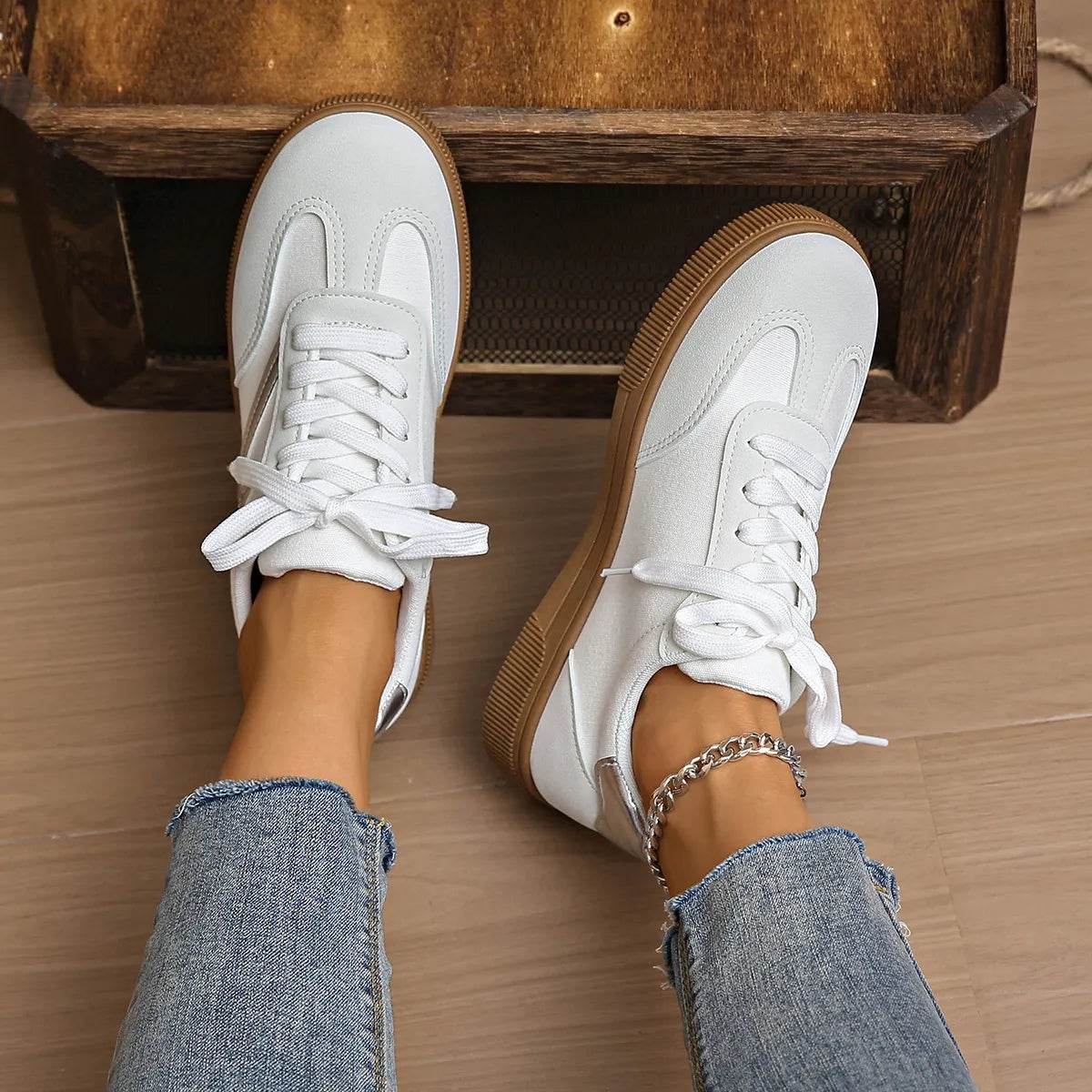 Lace Up Platform Sneakers - Tredona LLC