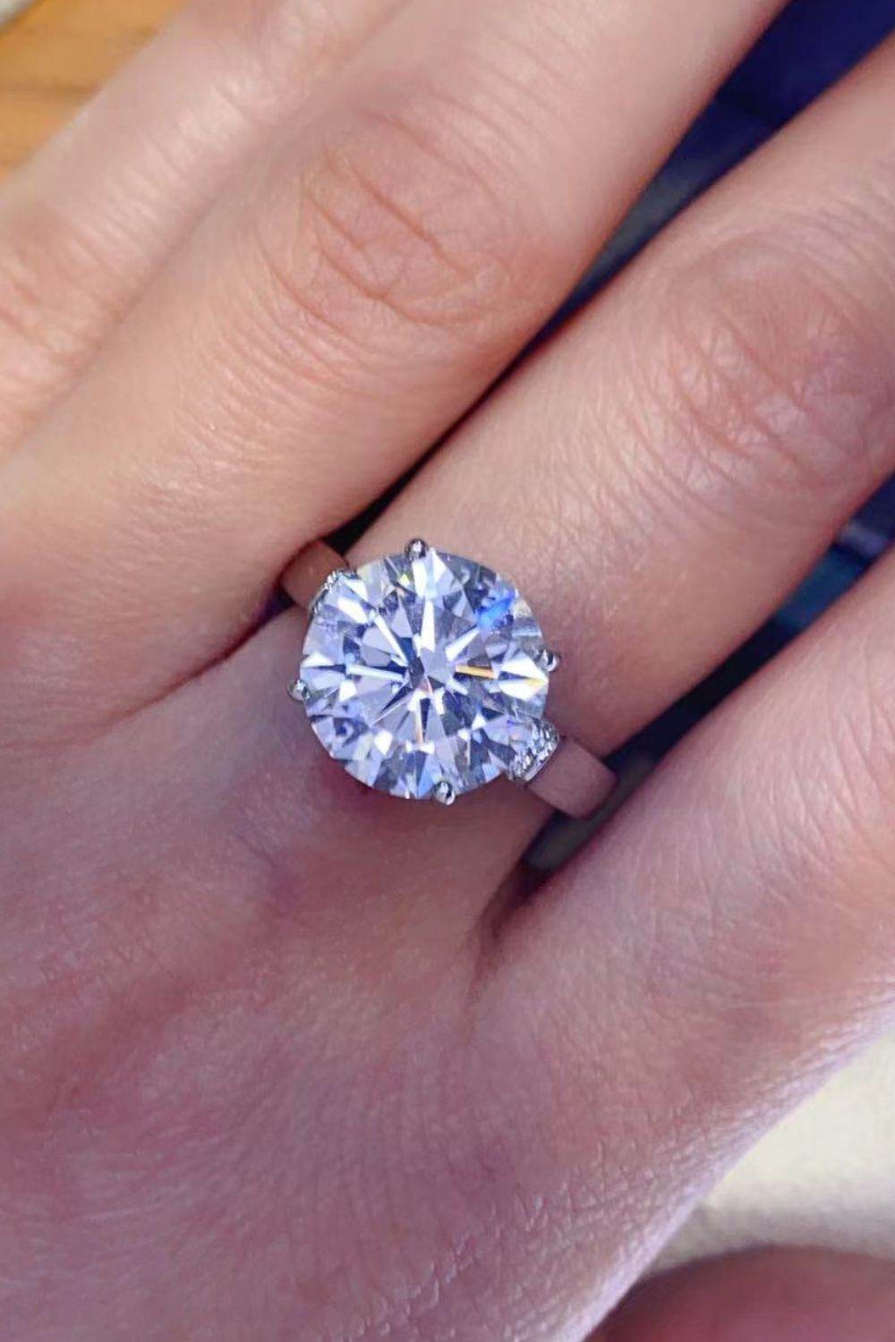 5 Carat Moissanite Platinum-Plated Ring - Tredona LLC