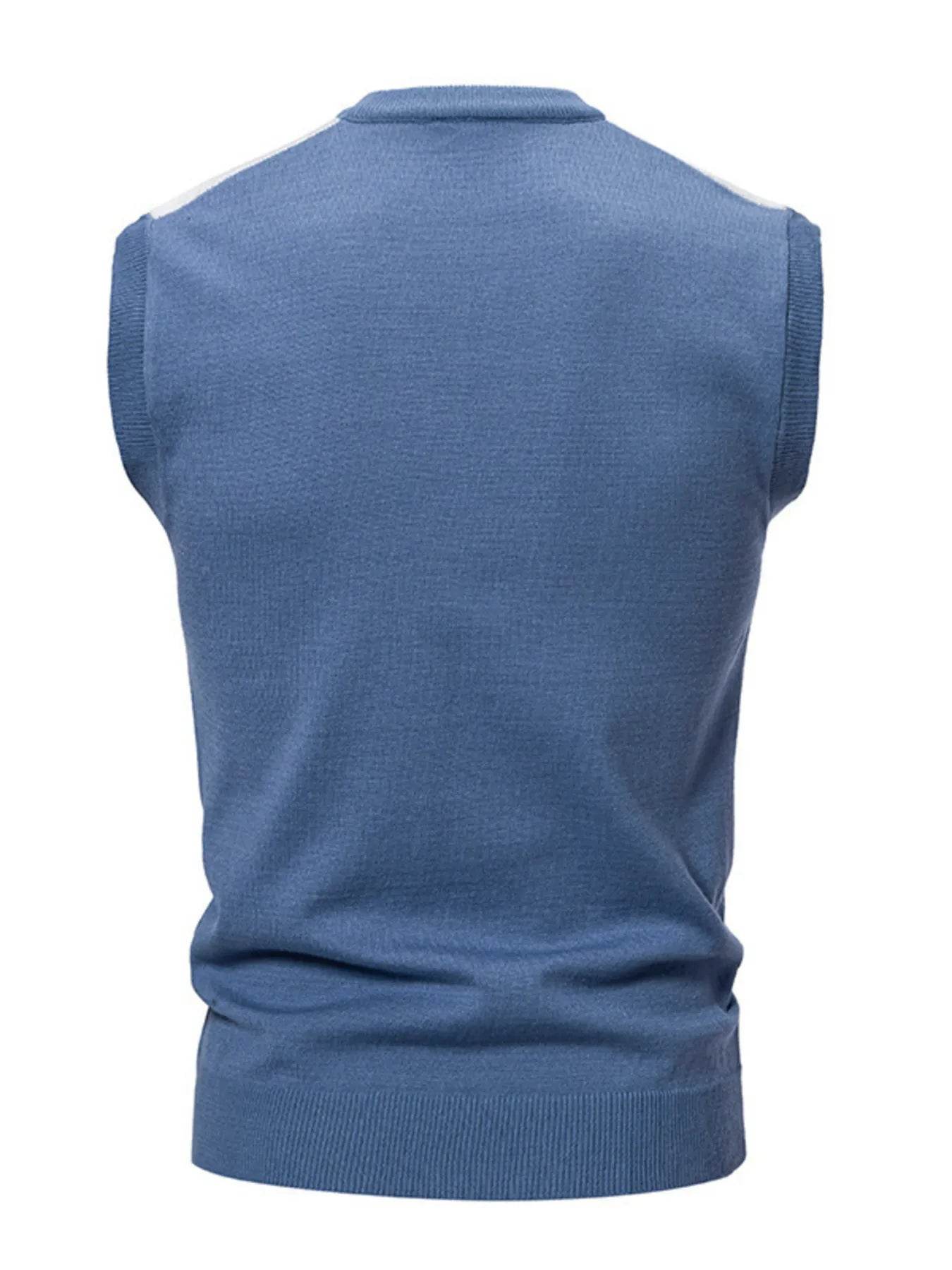 Men's Plus Size Diamond Pattern V-Neck Sweater Vest - Tredona LLC